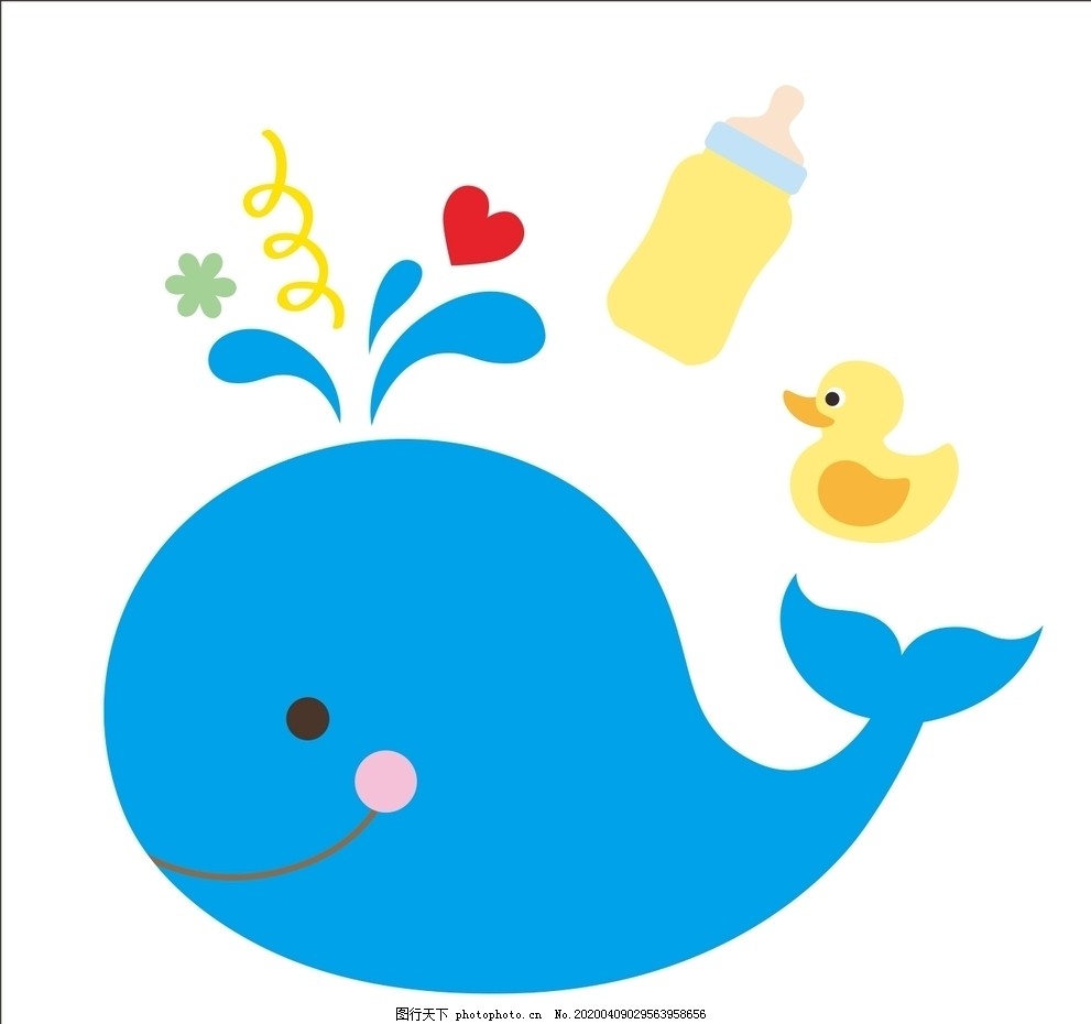 鲸鱼卡通图片_其他_其他-图行天下素材网