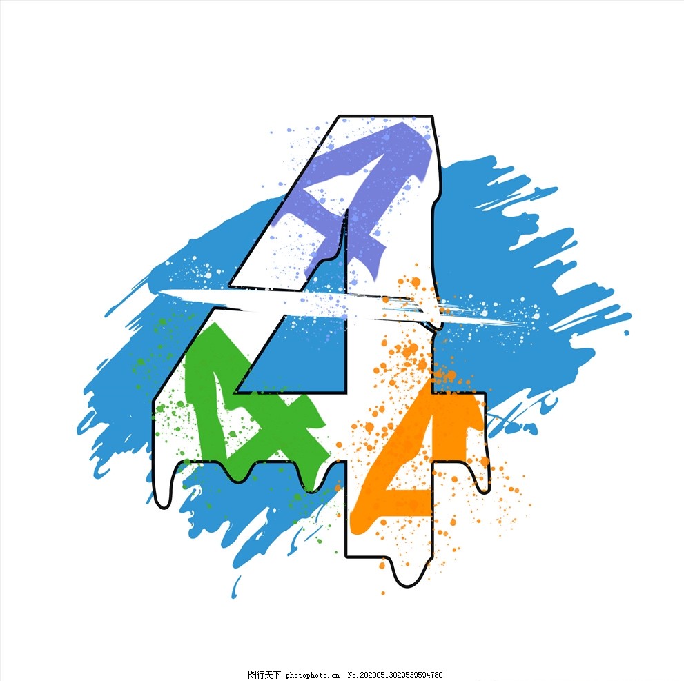 数字4图片 设计案例 广告设计 图行天下素材网