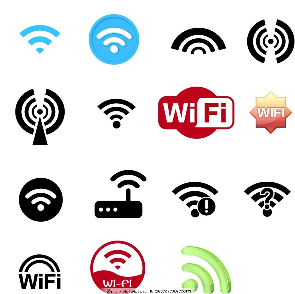 卡通创意wifi图标标志共享标图片 其他 海报 图行天下素材网