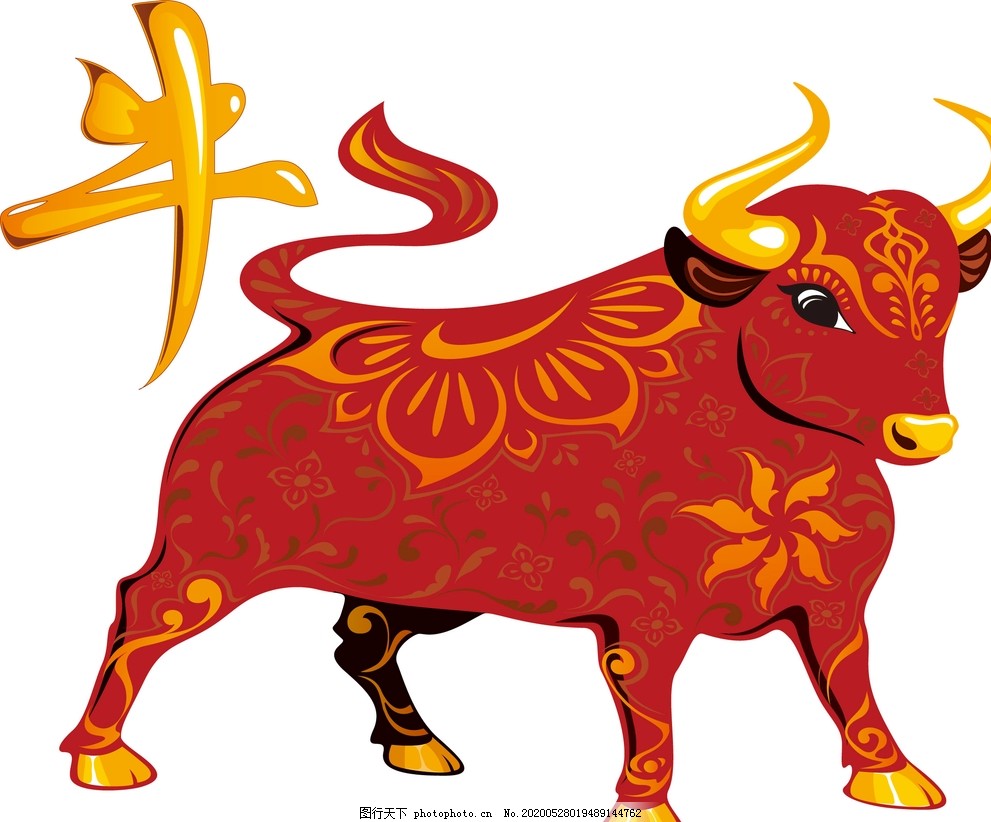 牛年中国风传统春节新年矢量素材图片 节日庆祝 文化艺术 图行天下素材网