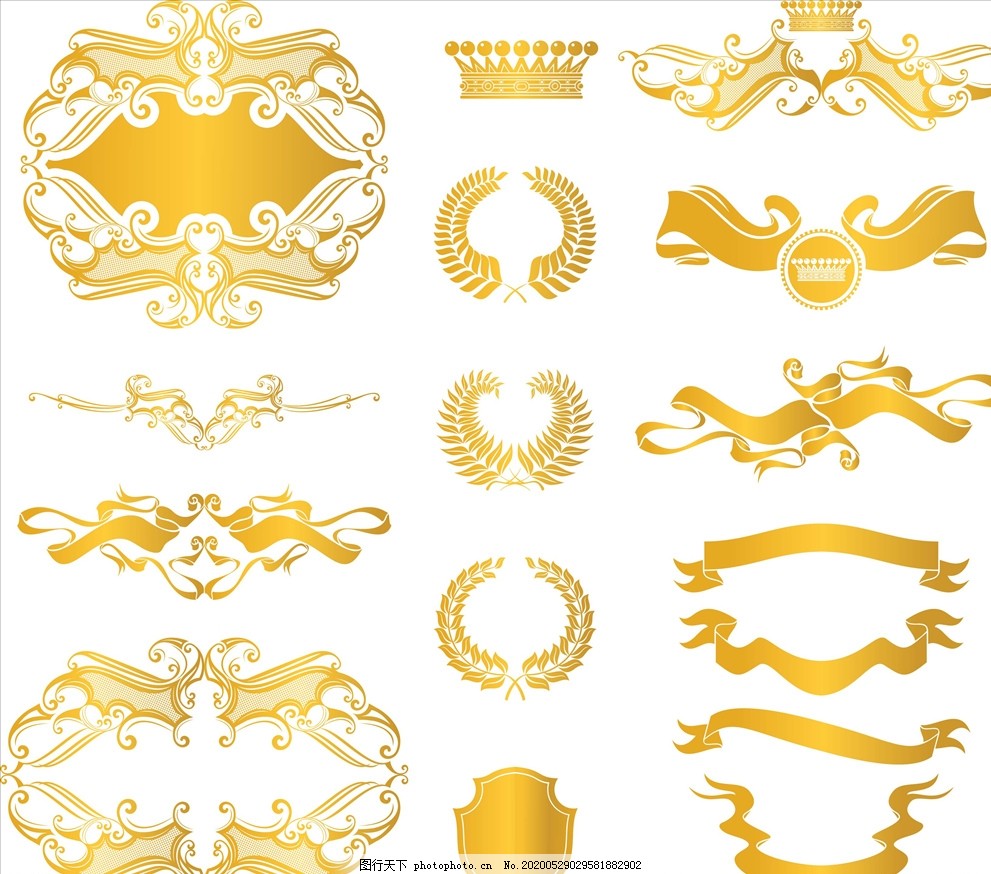 矢量金色花纹素材图片 设计案例 广告设计 图行天下素材网