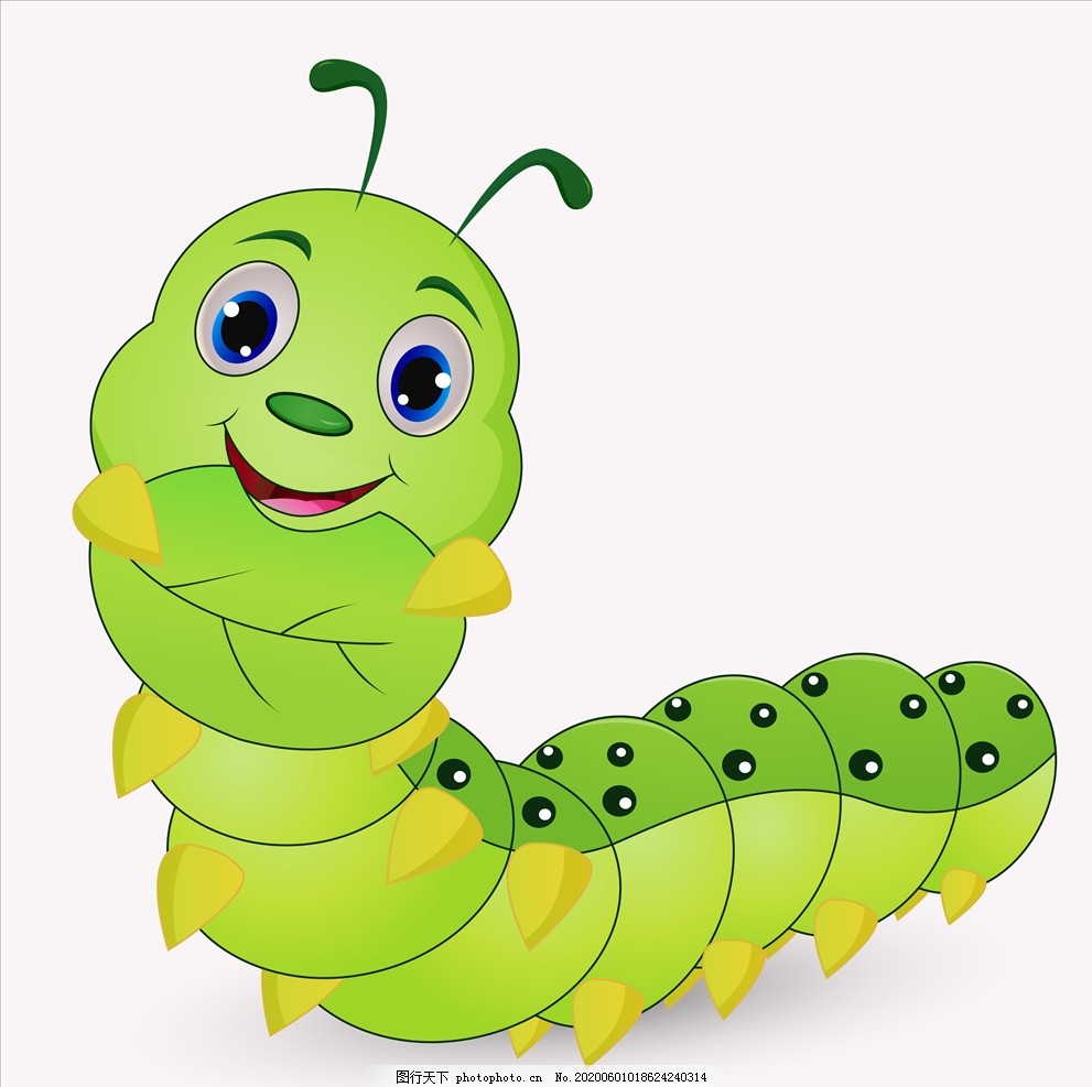 卡通毛毛虫图片_动漫卡通_插画绘画-图行天下素材网