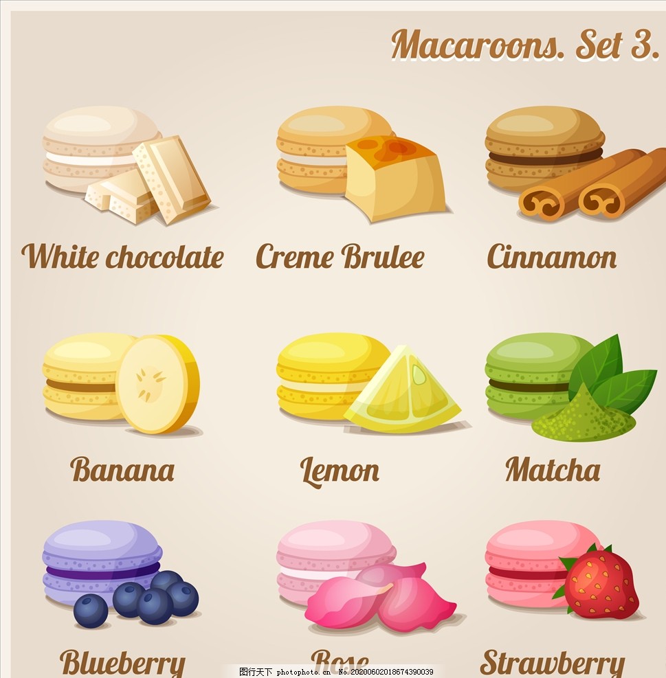 马卡龙蛋糕图片 其他 动漫卡通 图行天下素材网