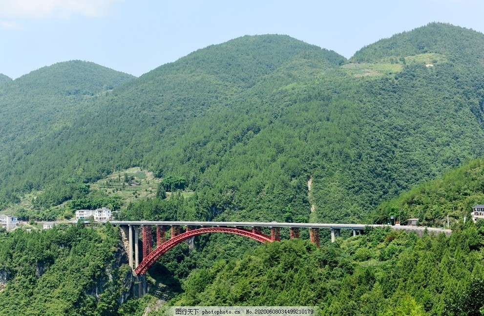 湖北恩施州南里渡大桥风景风光图片 山水风景 自然景观 图行天下素材网