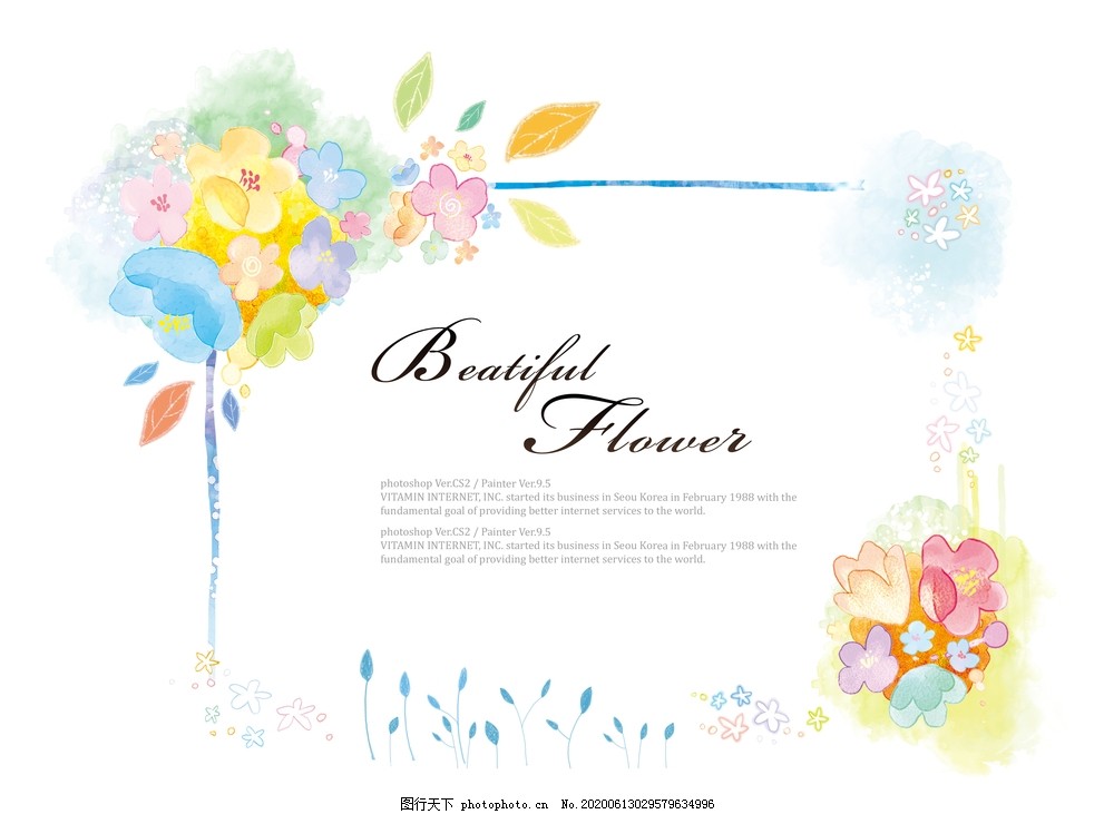 水彩花边框图片 设计案例 广告设计 图行天下素材网